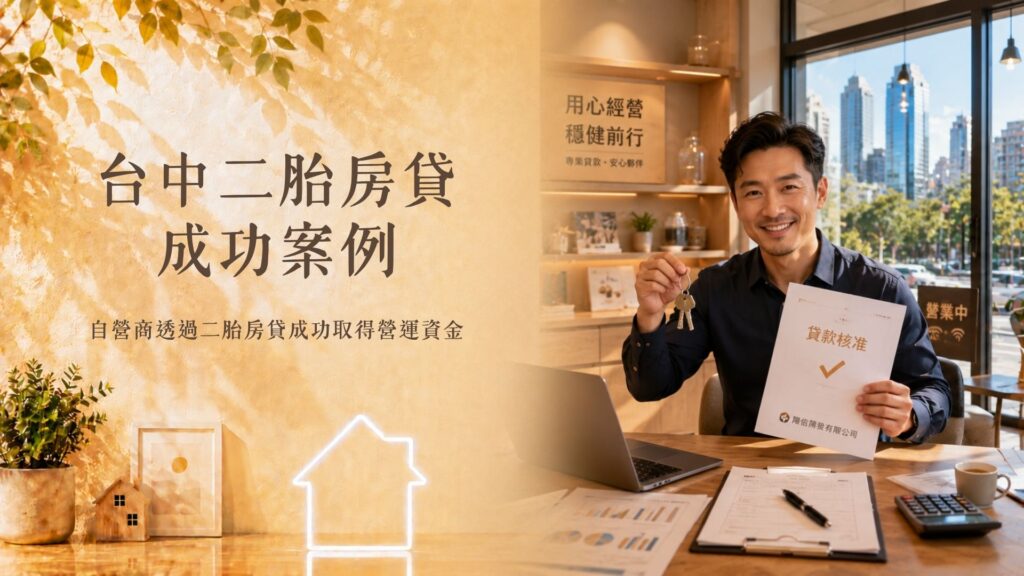 台中二胎房貸成功案例｜西屯自營商透過房屋二胎取得營運資金