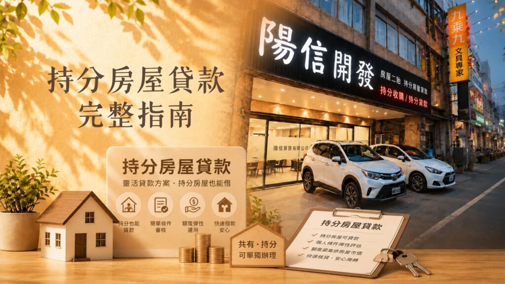 持分房屋貸款怎麼申請？條件、額度、流程1次看懂